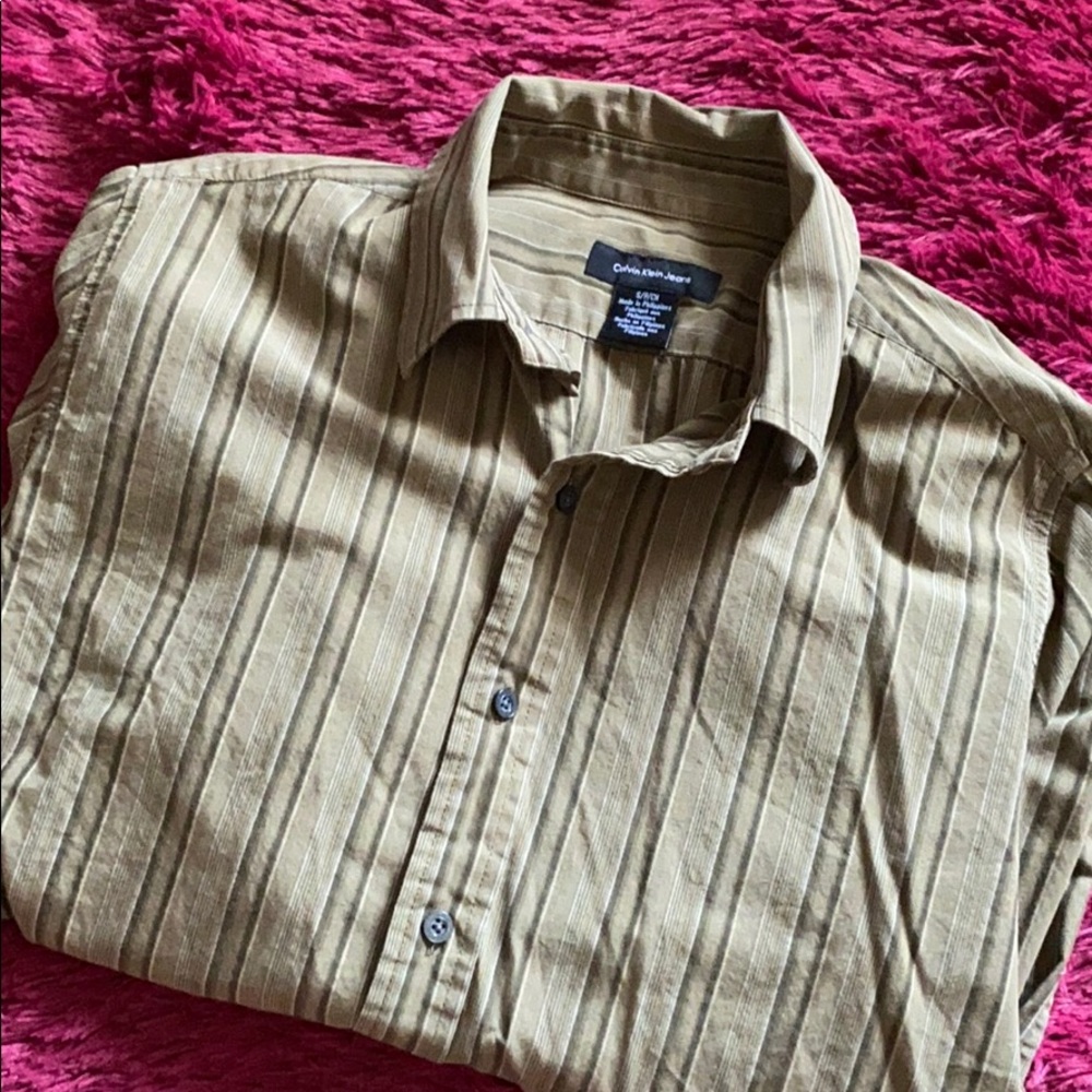 Calvin Klein Jeans olive green button down shirt - Picture 8 of 9